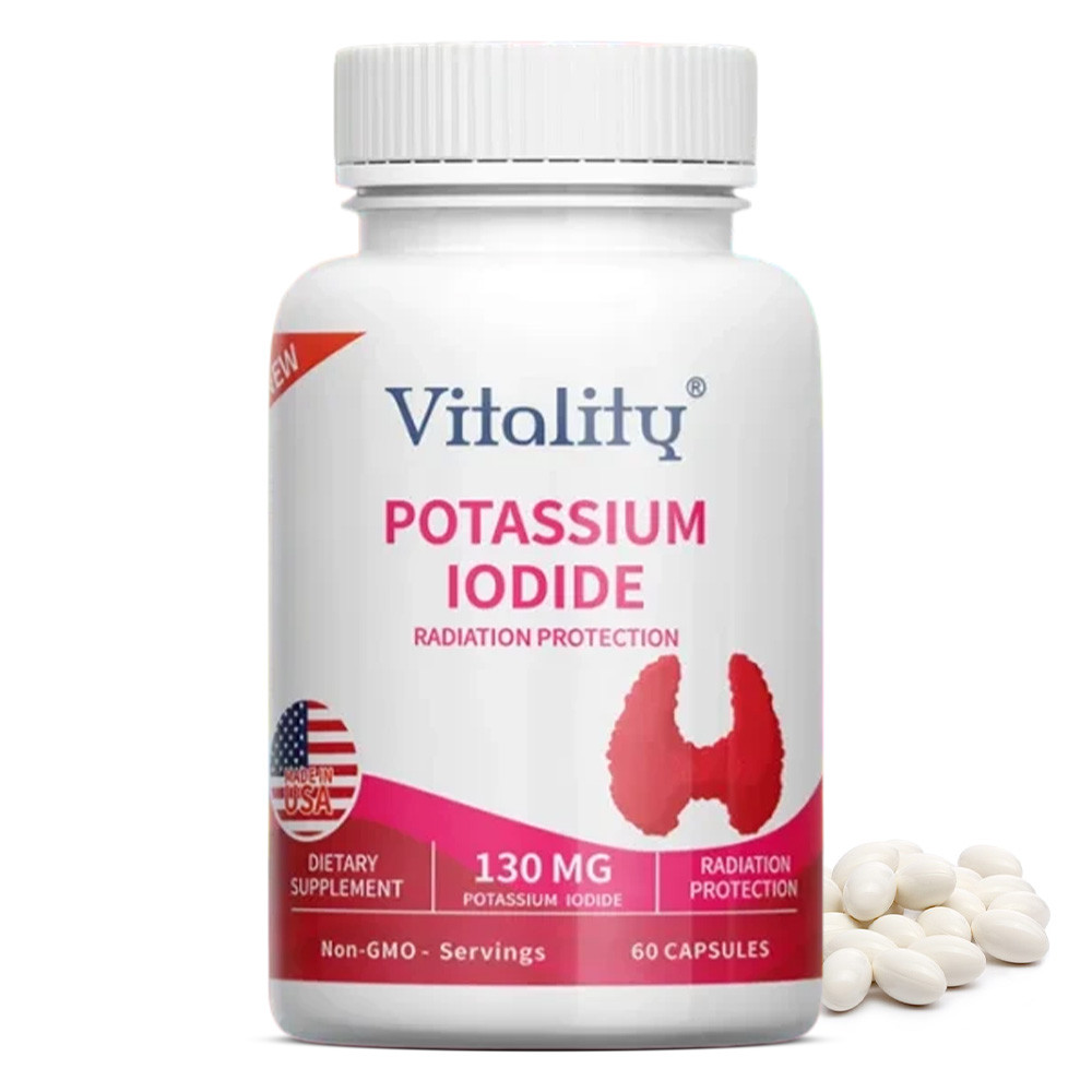 Vitality Potassium Iodide อาหารเสริม – ​​รักษาฟังก์ชั่นทางสรีรวิทยาปกติและเล่มของดินแดนต่อมไทรอยด์ เสริมฟังก์ชั่นป้องกันภูมิคุ้มกัน