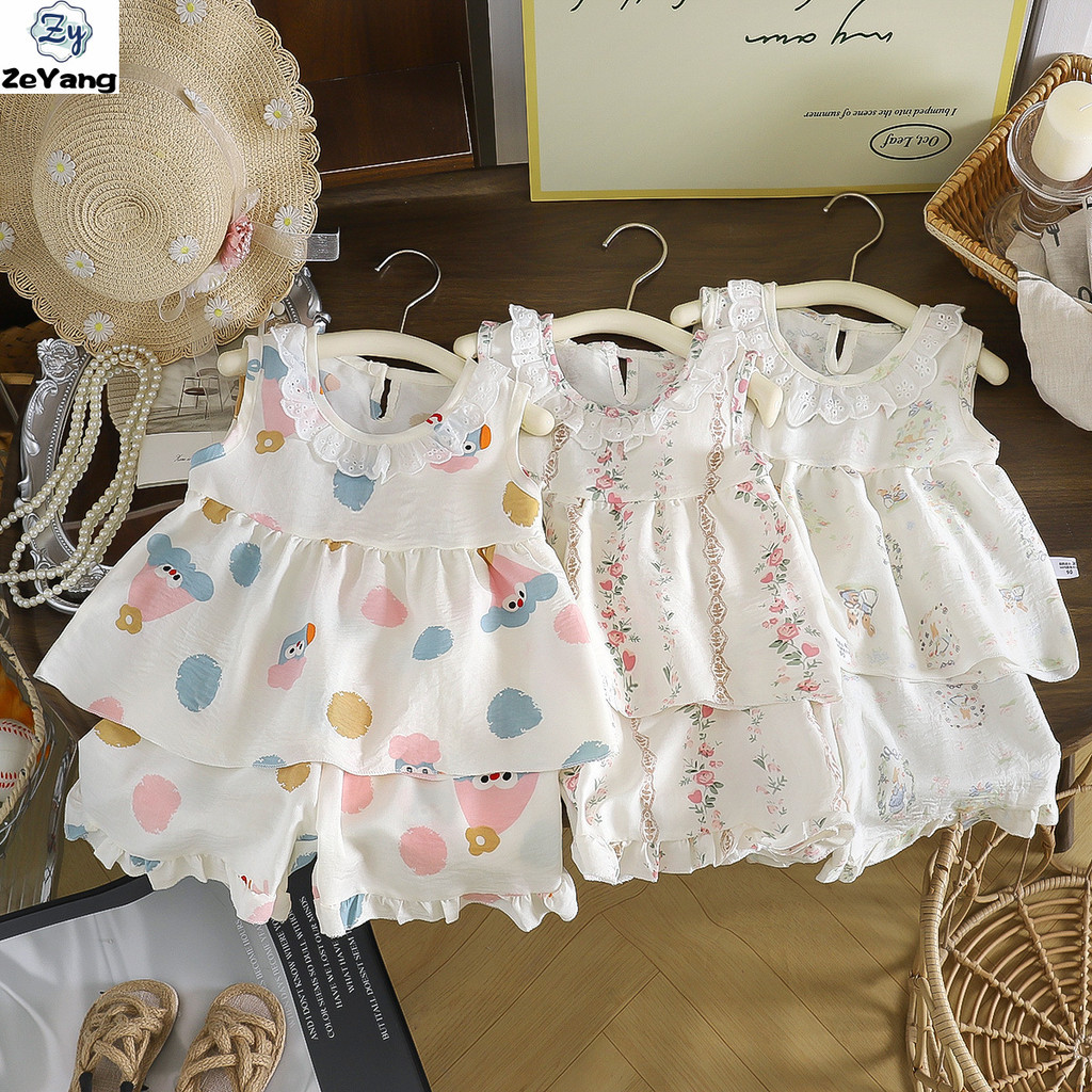 [ซี่] 70-150พร้อมสต็อกเด็กเร้าใจแขนกุดสูทเสื้อกั๊กกระโปรงสองชิ้นชุดหญิงทารกสบายๆชุดเสื้อกั๊กแฟชั่นเสื้อผ้าเด็กการจัดส่งสินค้าที่รวดเ