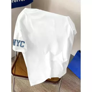 TeeTwoOne เสื้อยืด oversize cotton100% เสื้อแฟชั่น คอกลม แขนสั้น พิมพ์ลาย 'NYC Cowboy' สไตล์ลำลอง ใส่สบาย S-3XL【COD】