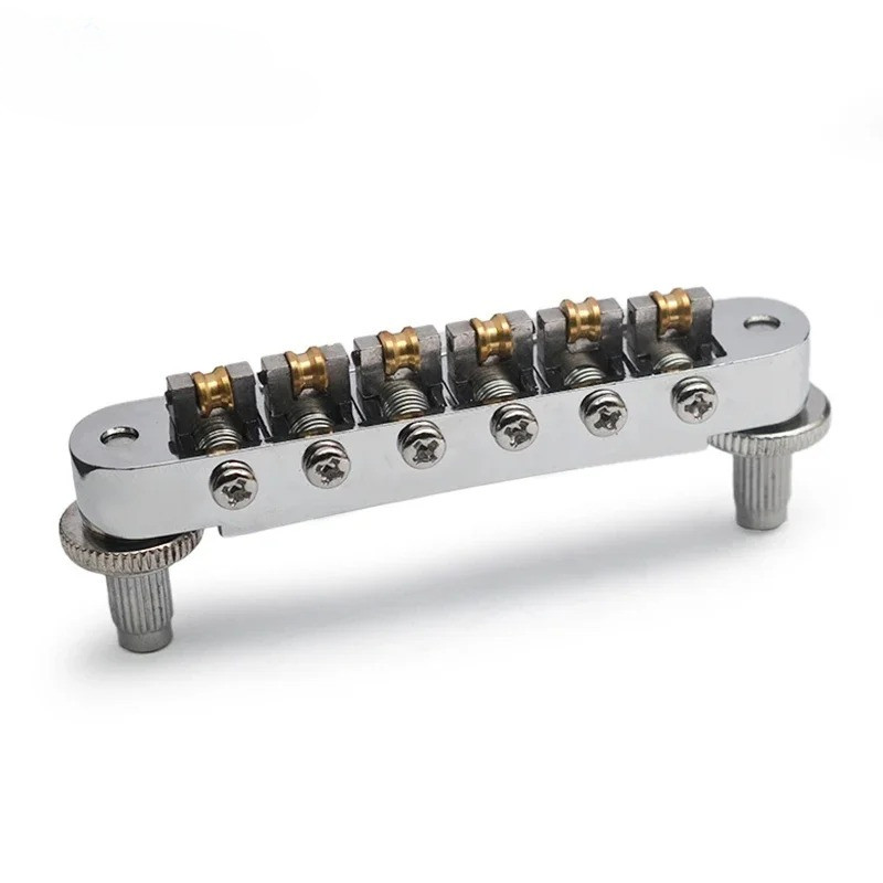 ST-Guitar Tune-O-Matic Roller Saddle Bridge อะไหล่ทดแทนเข้ากันได้กับ L/PS/G สไตล์ 6 สายกีตาร์ไฟฟ้า
