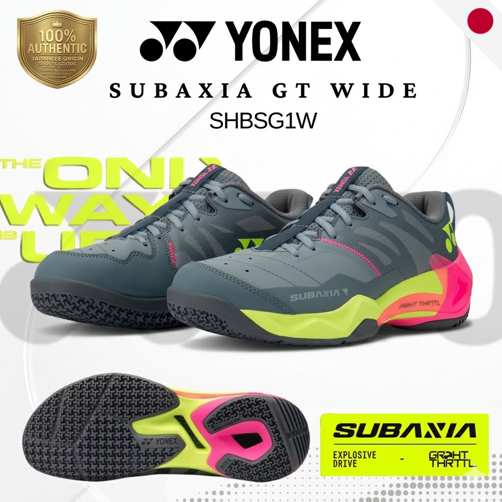YONEX SUBAXIA GT WIDE Badminton Shoes SHBSG1W - Unisex - Navy/Yellow - Japan