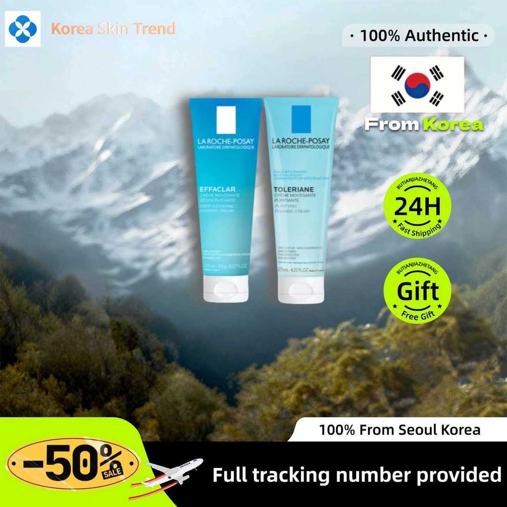 [La Roche-Posay] Toleriane Purifying foam Cream Facial Cleanser 125ml/ครีมโฟมล้างหน้า 125ml/ทําความส