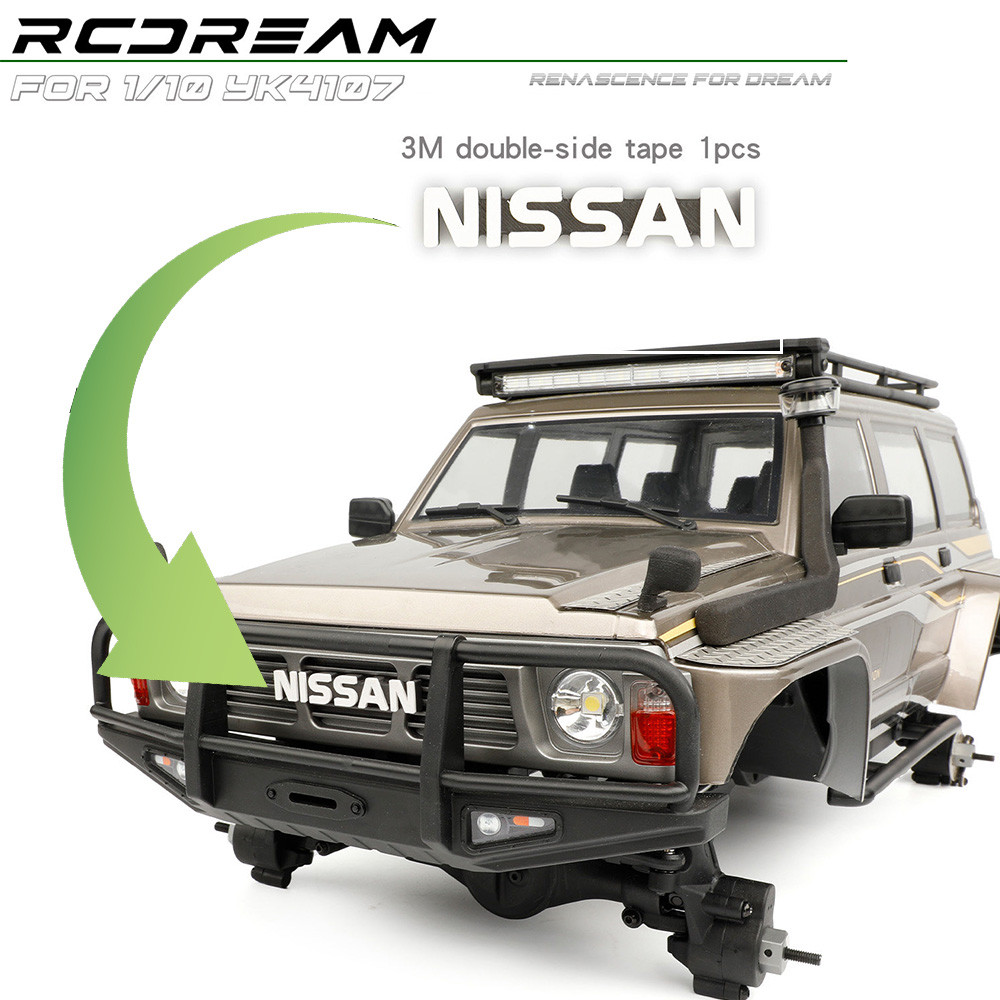 Rcdream จําลอง Nissan โลโก้สําหรับ 1/10 YIKONG YK4107 RC รุ่นรถ Crawler อัพเกรดการปรับเปลี่ยนอุปกรณ์เสริม