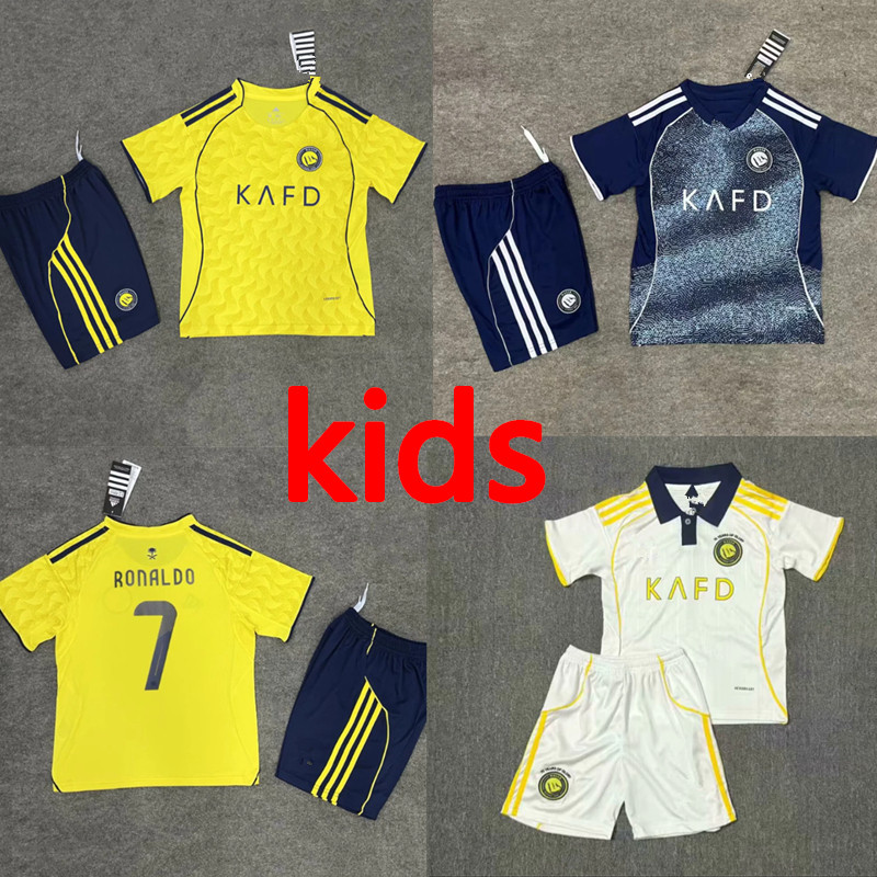 เสื้อฟุตบอล Ronaldo Al-Nassr ขนาด 25/26 สไตล์ third home สำหรับเด็ก คุณภาพสูง