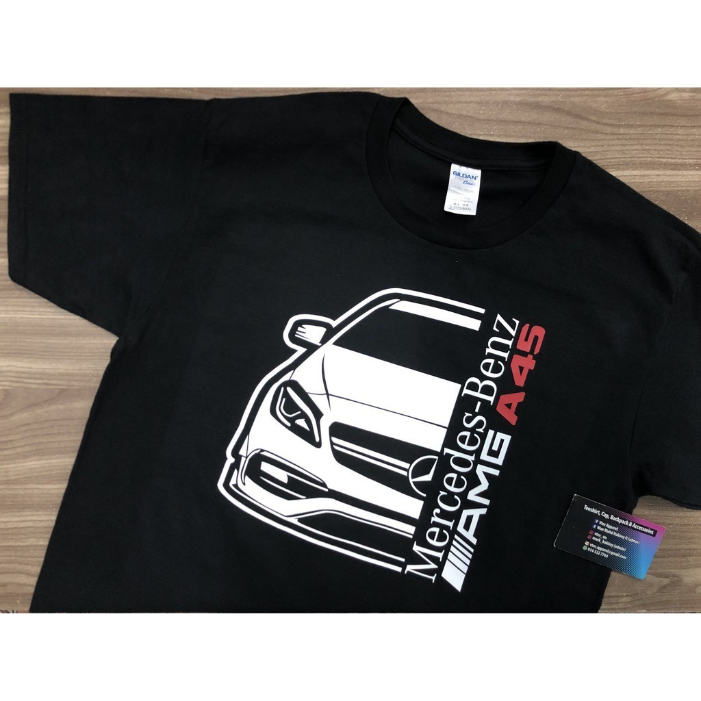 Mercedes Benz AMG A45 *FRONT (เสื้อยืดสีดํา)S-5XL