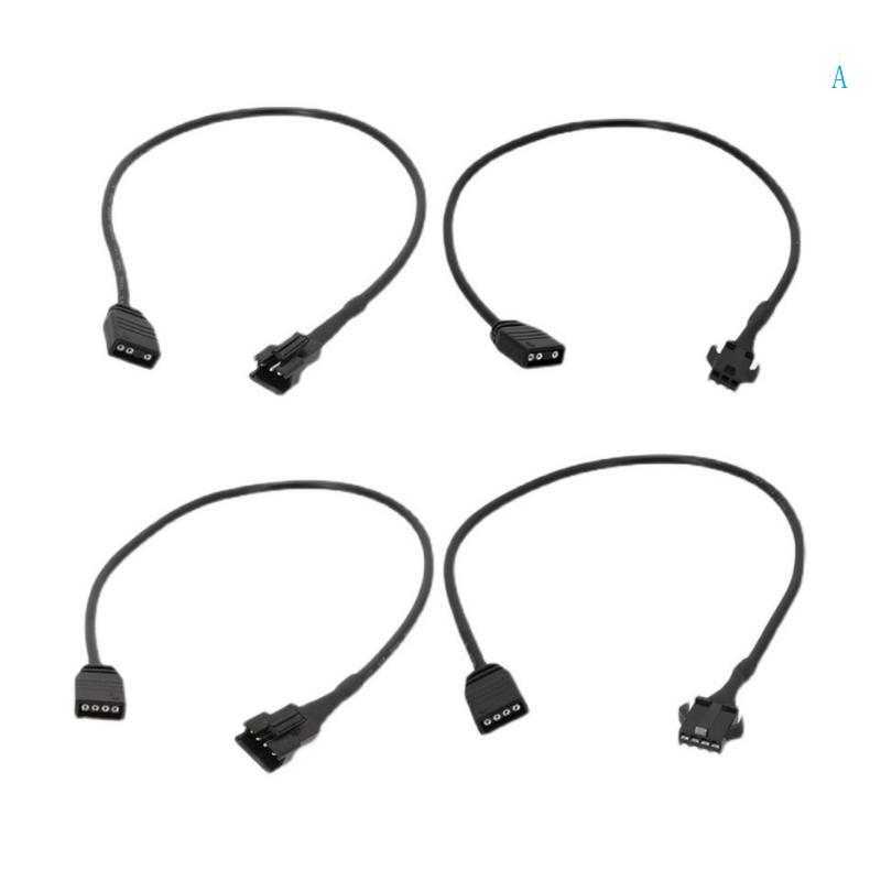 ถือ 2 ชิ้น ARGB สาย SM3 4Pin ถึง 3PIN หญิง SM3 4Pin ชายอะแดปเตอร์สําหรับ DEEPCOOL Lian Li PC กรณี AR