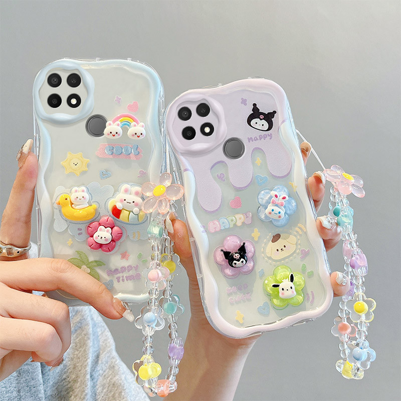 เคส For Oppo A15S / A15 / A35 / CPH2085 / CPH2179 TPU เคส BBNYGZ สไตล์ครีม 3D ตุ๊กตากรณีโทรศัพท์ใสที