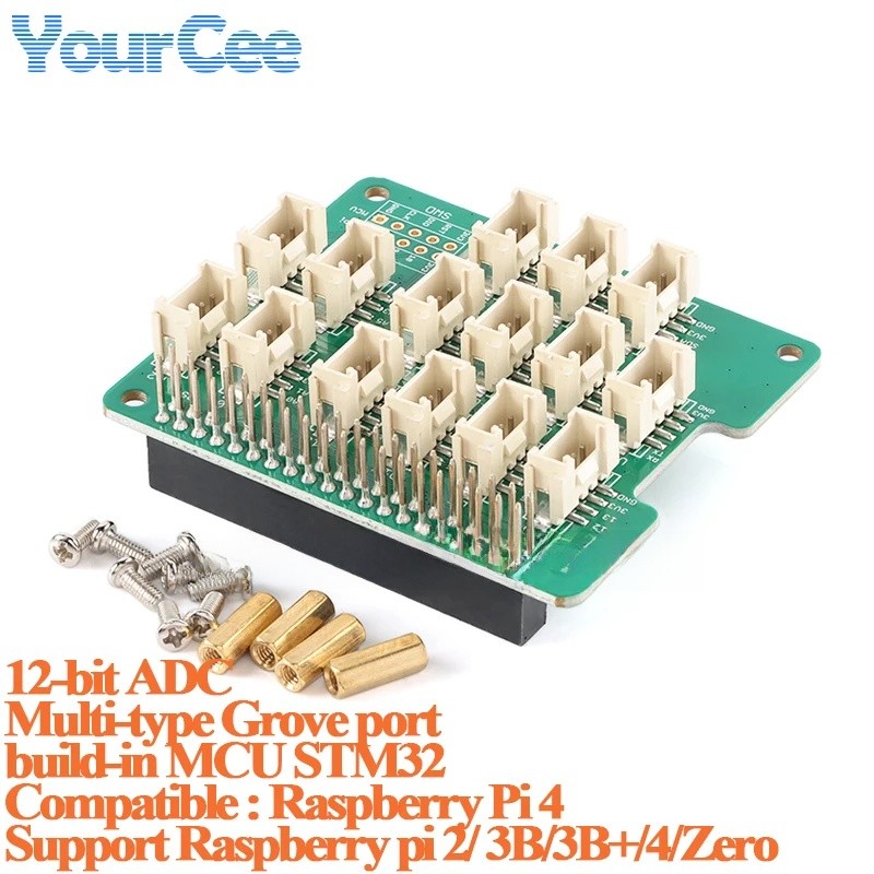 GROVE BASE HAT บอร์ดพัฒนาขยายโมดูล 3.3V SMT32 สําหรับ Raspberry Pi 2B/3B +/zero /zero W/zero Sensor 