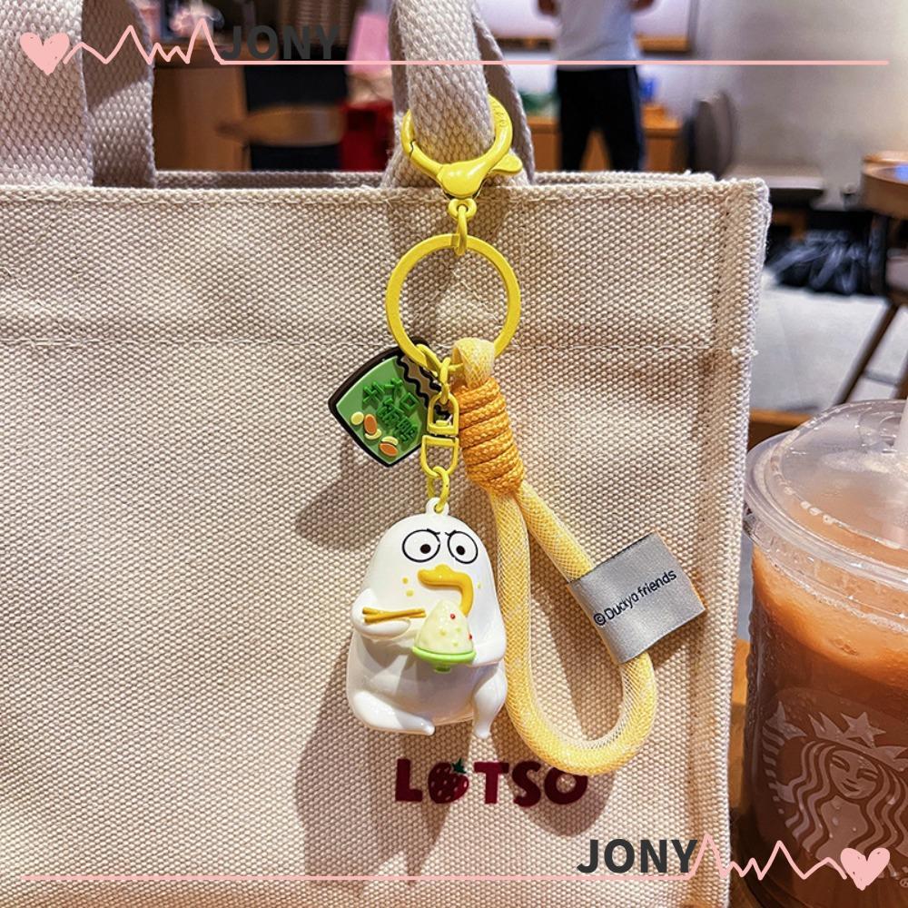 JONY Xiao Liu Duck Key Ring, Creative Cartoon Work Duck Key Chain, PVC Figure Bag Pendant