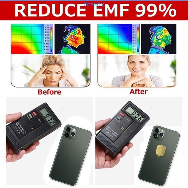 Steady 10 ชิ้นป้องกันรังสี Scalar Shield EMF สําหรับป้องกันสติกเกอร์มือถือ EMR Blocker