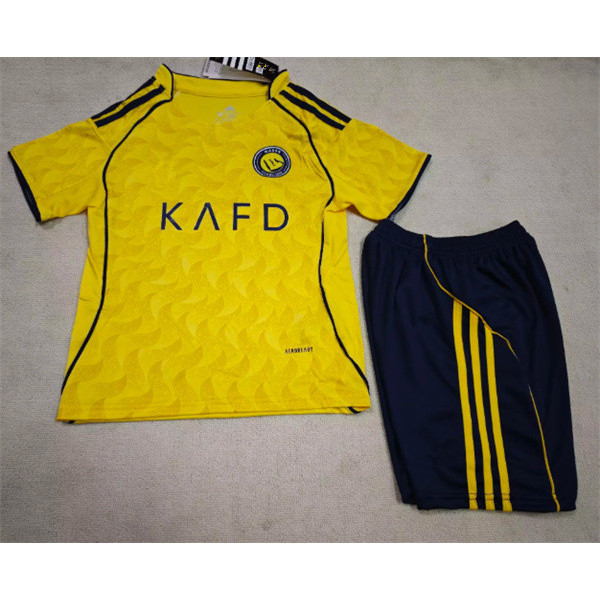 เสื้อทีมฟุตบอลเด็ก Al-Nassr ไซส์สำหรับวัยรุ่นและเยาวชน อายุ 16-28