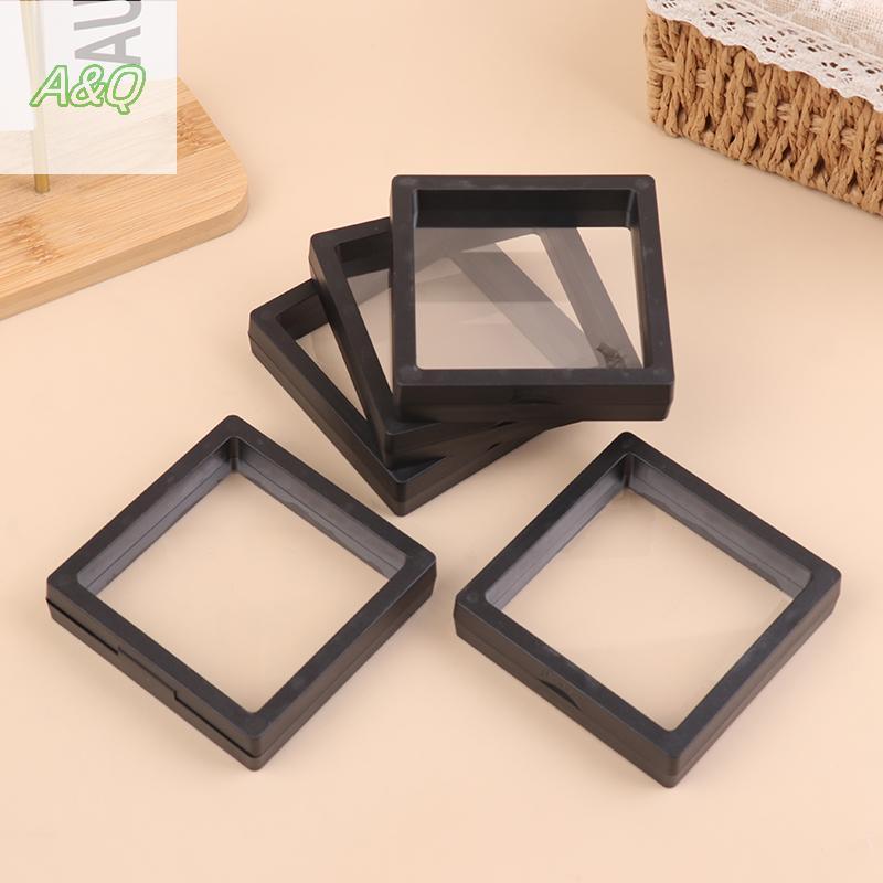 AQ 10/20/30 ชิ้นกล่อง 3D กรอบลอยเครื่องประดับขาตั้งจอแสดงผลกล่องเงาแหวนจี้ผู้ถือ Jewellery Presentat