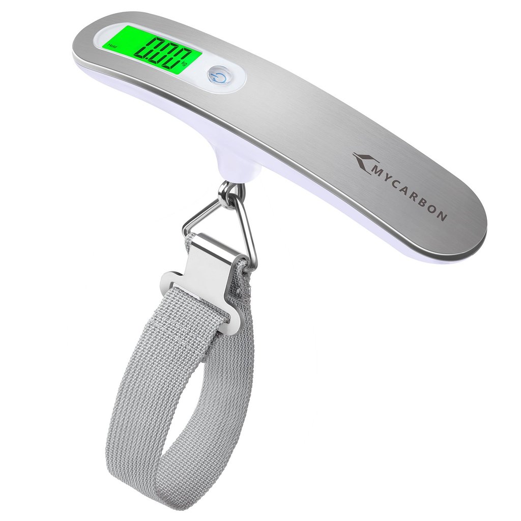 MYCARBON Digital Luggage Scale Portable Luggage Weight Scale Stainless Steel Finish Up to 50kg Hangi