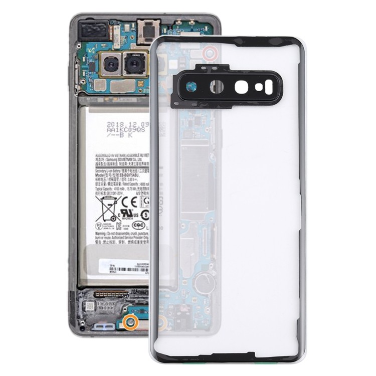 SAMSUNG โรงงานขายตรงสําหรับSamsung Galaxy S10 G973F/DS G973U G973 SM-G973 โปร่งใสแบตเตอรี่ปกหลังพร้อ
