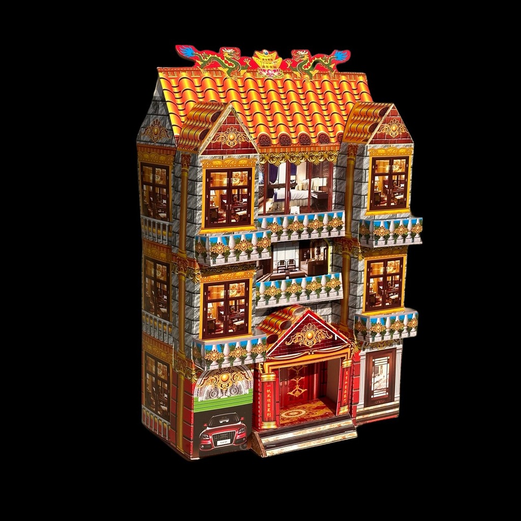 Ssangyong วิลล่าสามชั้นอุปกรณ์สังเวยอุปกรณ์งานศพกระดาษ Tie Floor Room ผลิตภัณฑ์สําเร็จรูปการจัดส่ง 8