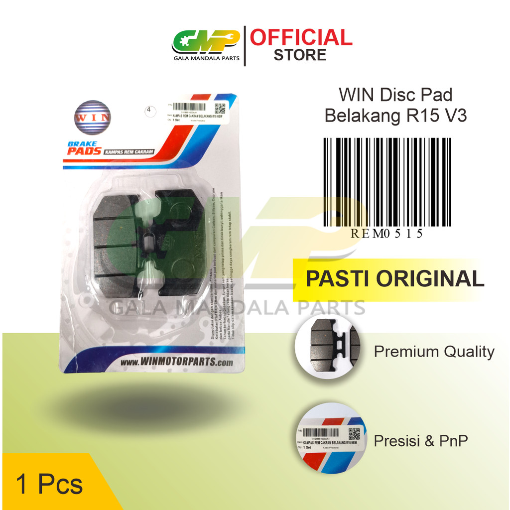 WIN ผ้าเบรคหลังแผ่นหลัง Yamaha R15 V3 VVA LED Vixion R