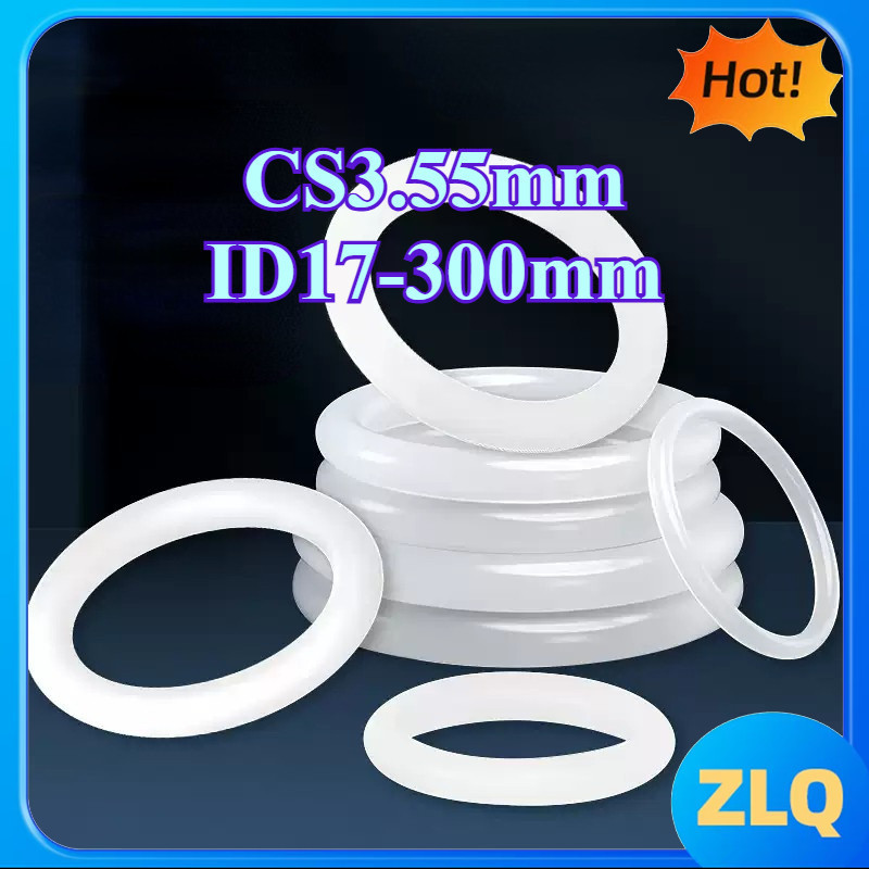 ปะเก็นโอริง CS3.55mm*ID17-300mm โอริงแหวนซีลซิลิโคนสีขาวซีลเกรดอาหารแหวนยางกันน้ําปะเก็นยืดหยุ่น[zlq