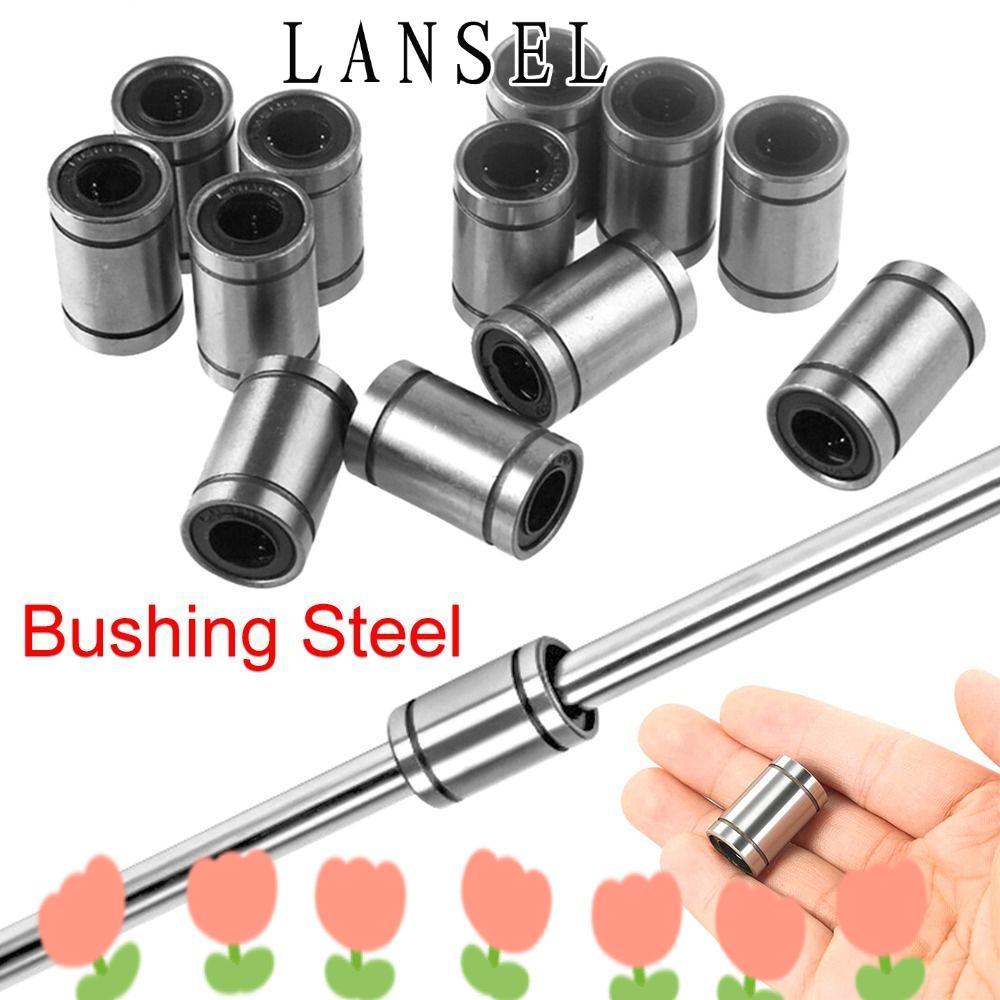 LANSEL1 บูชเหล็กโครเมียม ทนทาน ชุบนิกเกิล LM3UU LM4UU LM5UU LM6UU