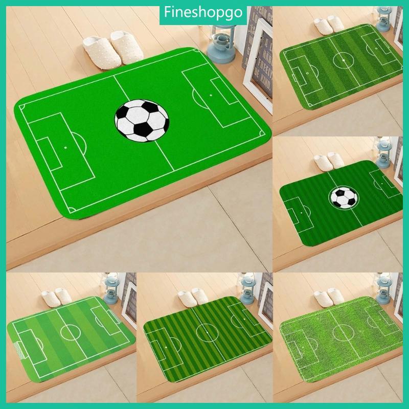 Fine Football Field Ground Mat Decor Washable Kitchen Rug Flannel Anti-skid Mat