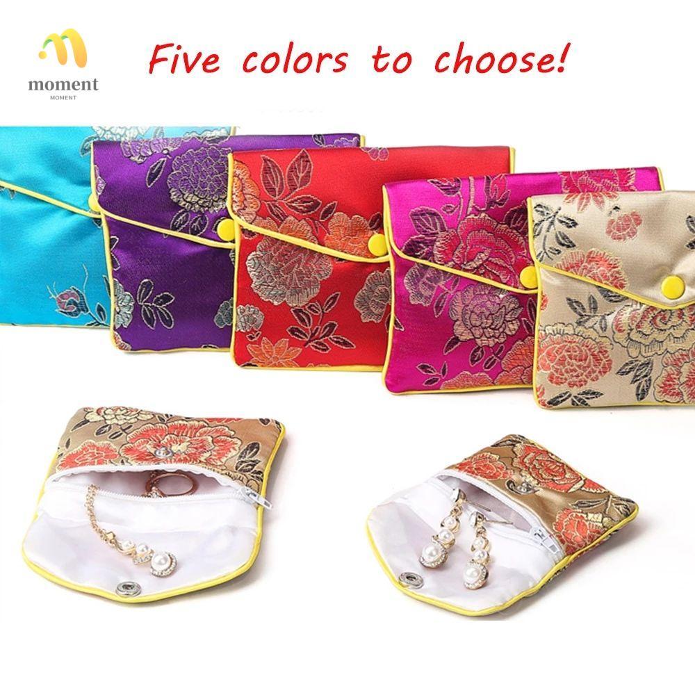 MOMENT Zipper Jewelry Bag Fashion Handmade Portable Storage Pouch