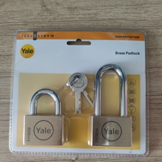 กุญแจคล้อง​ เยล​ 2 ตัว/ชุด ขนาด 50 mm. คอสั้น และ คอยาว