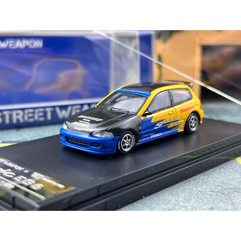 พร้อมสต็อก SW 1: 64 Honda CIVIC CIVIC EG6 Black Cover Spoon Alloy Car Model