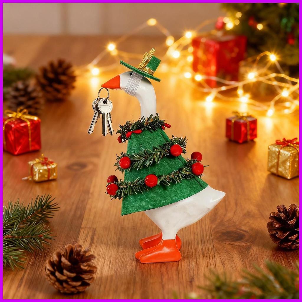 Porch Geese คริสต์มาสเครื่องแต่งกายคริสต์มาสรูปต้นคริสต์มาสรูปปั้นเสื้อผ้า Geese เครื่องแต่งกายสําหร