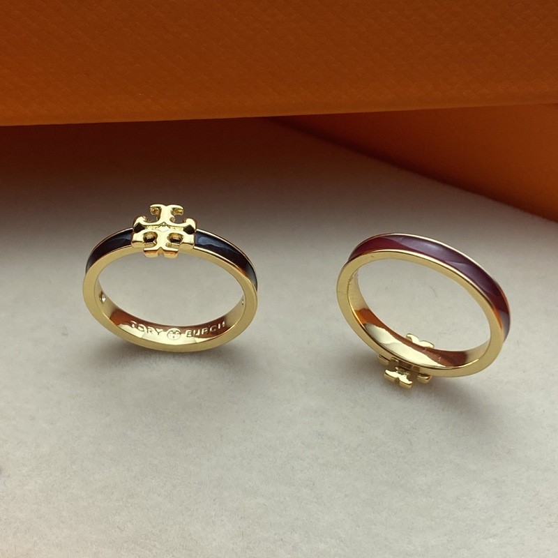 Tb-plated 18K ทองยุโรปและอเมริกาเครื่องประดับเคลือบเคลือบตัวอักษรภาษาอังกฤษฝังแฟชั่นหรูหราอารมณ์commutingแหวน H