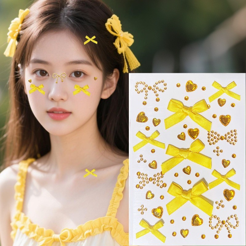 สติกเกอร์แต่งหน้าลายเพชรและโบว์น่ารัก รูปที่ 4