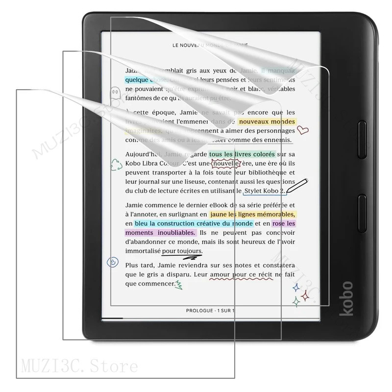 3 แพ็ค Matte Screen Protector สําหรับ Kobo Libra Colour 7 นิ้ว 2024/Kobo Libra 2 E-Reader 7 "N428 N4
