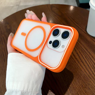ป้องกันลายนิ้วมือหน้าต่างขนาดใหญ่ frosted Magnetic hard Case สําหรับ iPhone 17 16 15 14 13 12 11 Pro Max Plus Air casing ฝาครอบแม่เหล็กสําหรับ iPhone17Promax กรณี