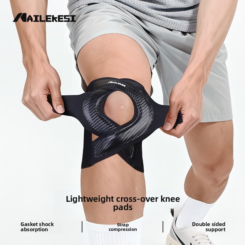 Sports knee brace for men, patella strap for basketball, badminton, running, joint and meniscus protection, compression support