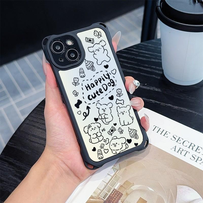 เคสไอโฟน ป้องกันกระแทก มุมหนา รูห้อย ลายลวดลายโปร่งสีสด มีสีให้เลือก iPhone 17/16/15/14/13/12/11/X/8/7
