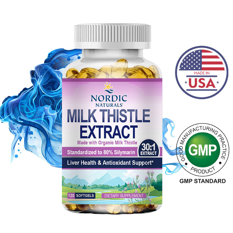 NORDIC Milk Thistle Softgels 30:1 Extract | ช่วยสนับสนุนตับและต้านอนุมูลอิสระ | 120 Softgels