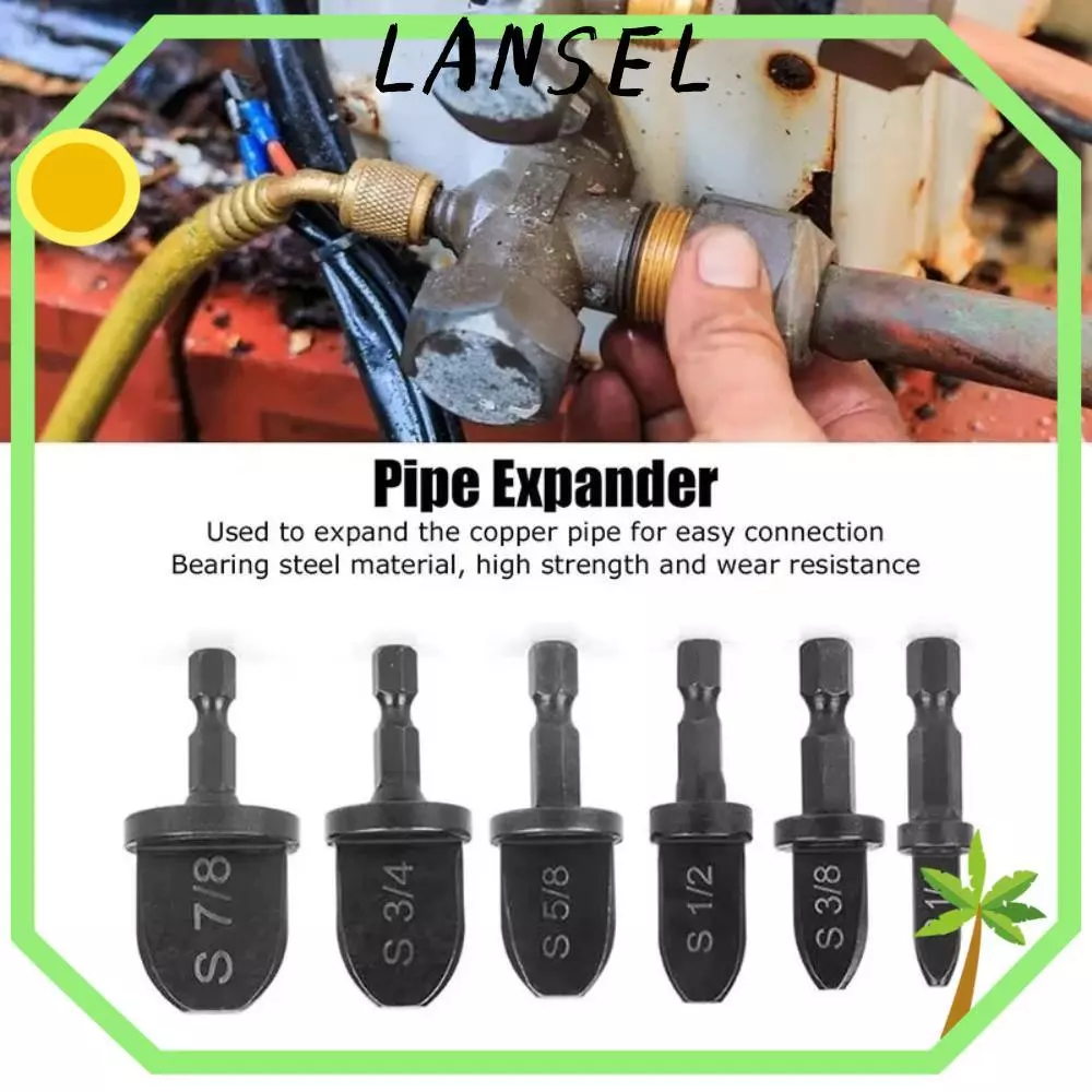 LANSEL1 5/6 ชิ้นท่อทองแดง Expander, เหล็กหกเหลี่ยมจับท่อรู Flare Extender, Take-over เครื่องมือคู่มือ HVAC ซ่อมชุด Swage เครื่องมือ