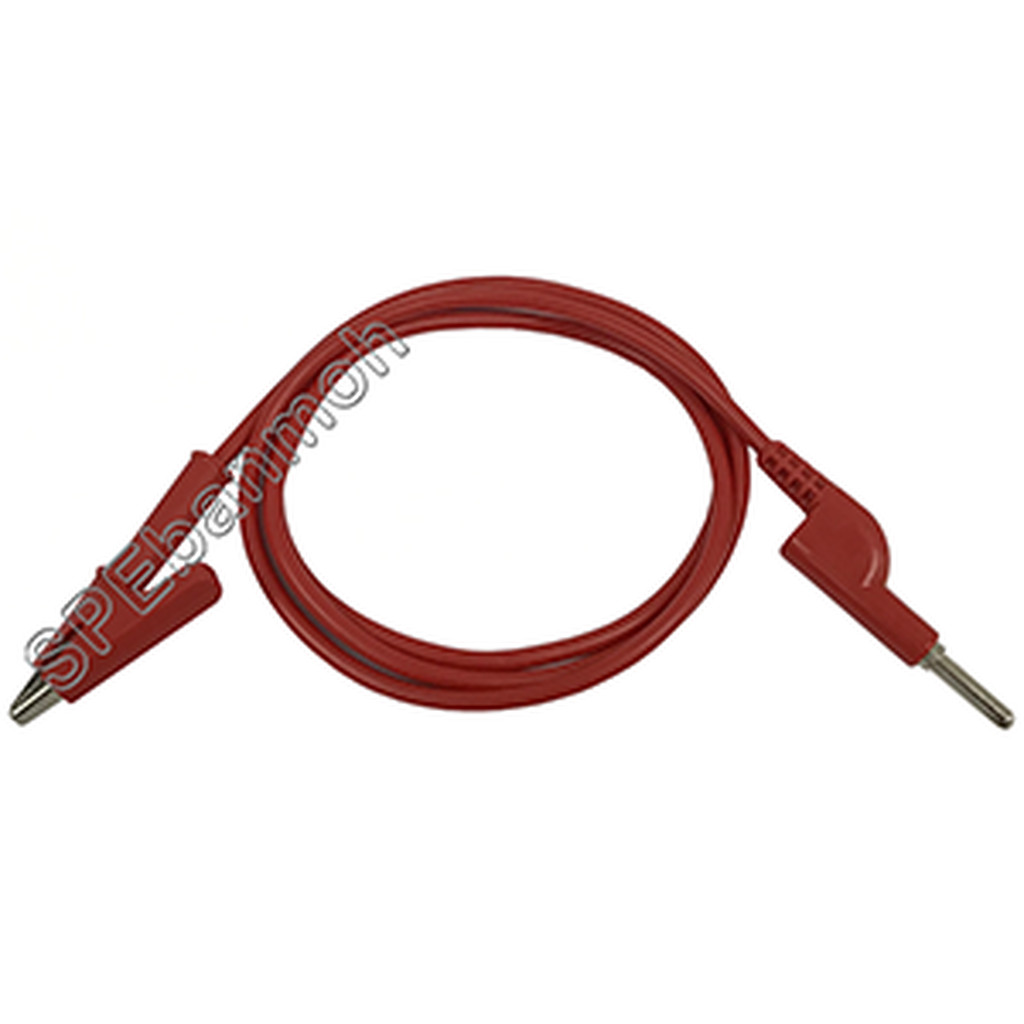 BNN-W-500 สายเซฟตี้เทส พร้อมปากคีบ (Safety Test Lead) 1.5 Sq.mm. 1M 19A สีแดง (Red)