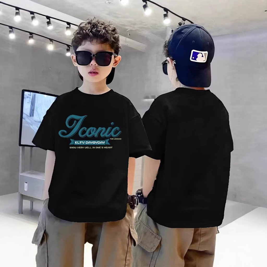TW Street Wear ฤดูร้อนสไตล์ใหม่รูปแบบชายแขนสั้นผ้าฝ้ายพิมพ์ลายเสื้อยืดแขนสั้นหลวมเด็กแฟชั่น All-Matc