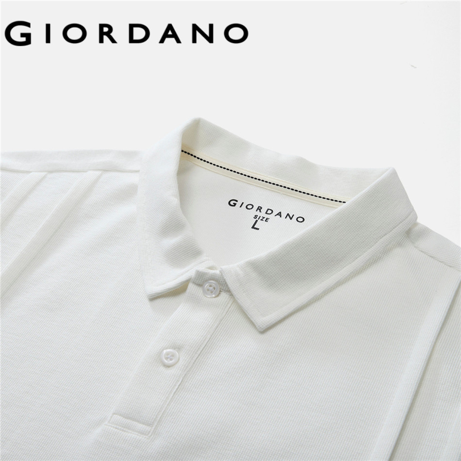 GIORDANO قميص بولو رجالي واسع مبرّد بكسرات — صورة 6