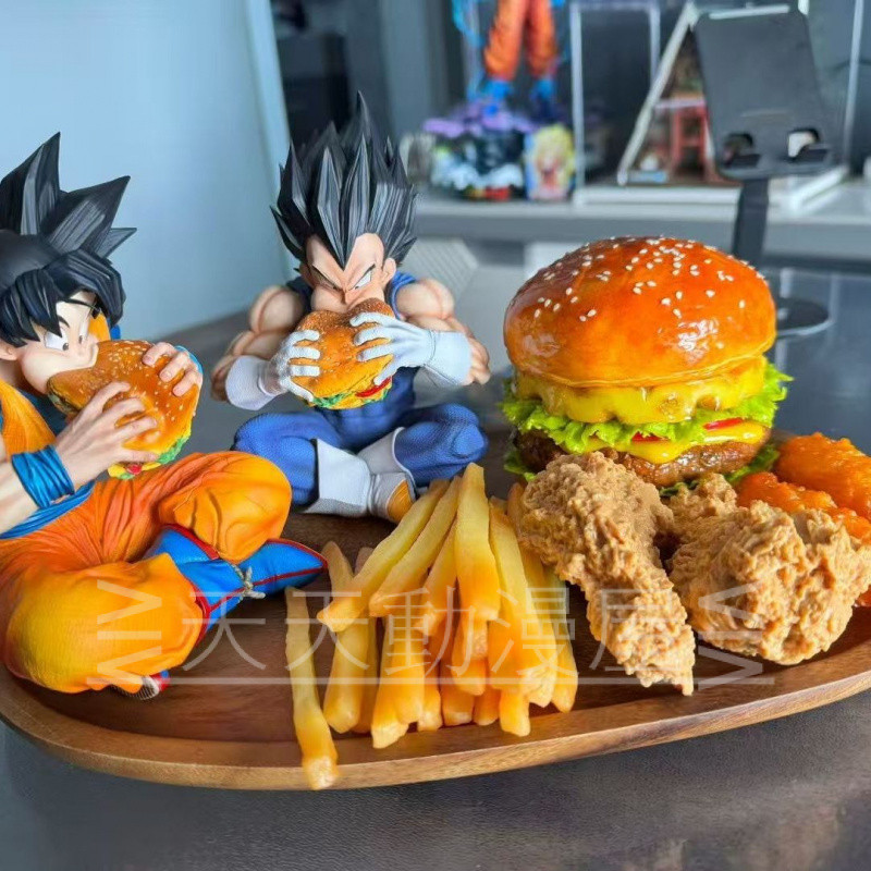 จัดส่งฟรี ดราก้อนบอลรุ่นสนุกเล่นเบอร์เกอร์ชุดกินเบอร์เกอร์โกคูผักตุ๊กตาตกแต่งกล่องของขวัญชนิดบรรจุกล่อง
