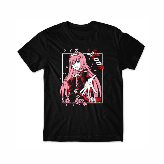 Kaos Anime | zero two 001 | Baju Anime Jepang | T-Shirt Anime Manga เสื้อยืดคอกลม S-5XL