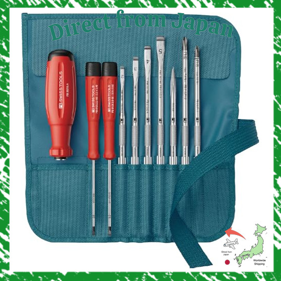 Direct From Japan PB SWISS TOOLS PB SWISS TOOLS 9-pc. Interchangeable Screwdriver Set w/Petrol Roll-