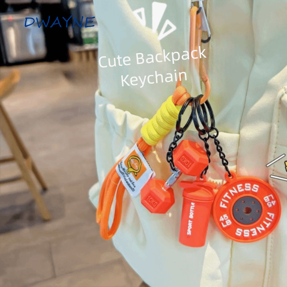 พวงกุญแจดัมเบลจําลอง DWAYNE, พวงกุญแจแผ่น Dopamine INS Barbell, Cool Kettlebell Creative Bag Charm Fitness Series จี้