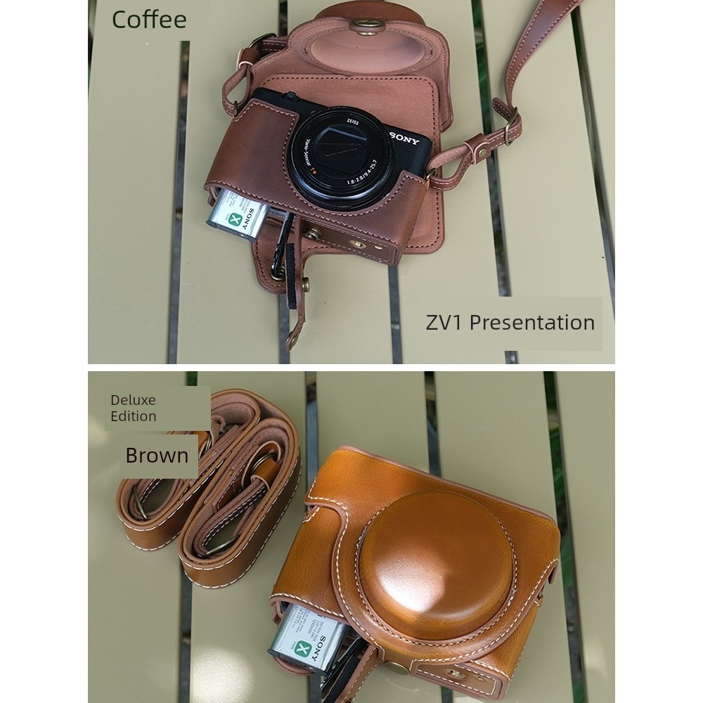 เหมาะสําหรับกระเป๋ากล้อง sony RX100 M7 S-RX100M5M6 sony การ์ดสีดํา 7 เคสป้องกัน ZV1 เคสหนัง