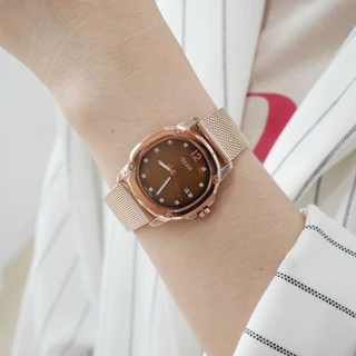 JULIUS JA-1554 นาฬิกาข้อมือผู้หญิง สายสแตนเลส กันน้ำ Quartz นาฬิกาแฟชั่นผู้หญิง พร้อมกล่อง