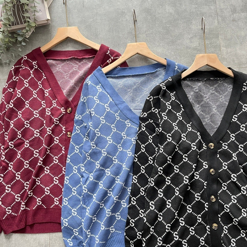 เสื้อเสื้อถักกระดุมสีดํา SIVANA - คาร์ดิแกนผ้าถัก