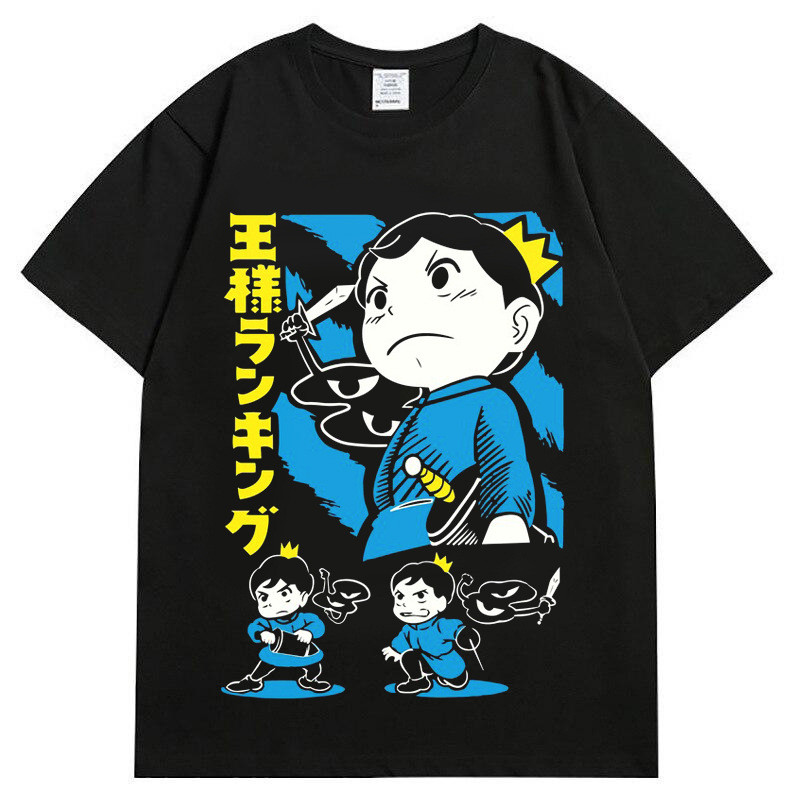 2026 King Ranking Ousama Ranking King ฤดูร้อนผ้าฝ้ายแขนสั้นนักเรียน Dropped ไหล่เสื้อยืดผู้ปกครอง-เด