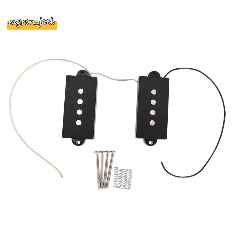 Pb Pickup Humbucker Pickup สําหรับส่วนกีตาร์ทดแทน 4 สาย สีดํา