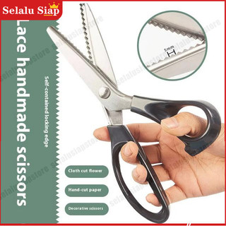 Gunting Kain Premium - Gunting untuk Kerajinan Renda dan Pinggiran Terkunci untuk Penjahit, Gunting Bergerigi dengan Bentuk Segitiga Elegan, Ergonomis