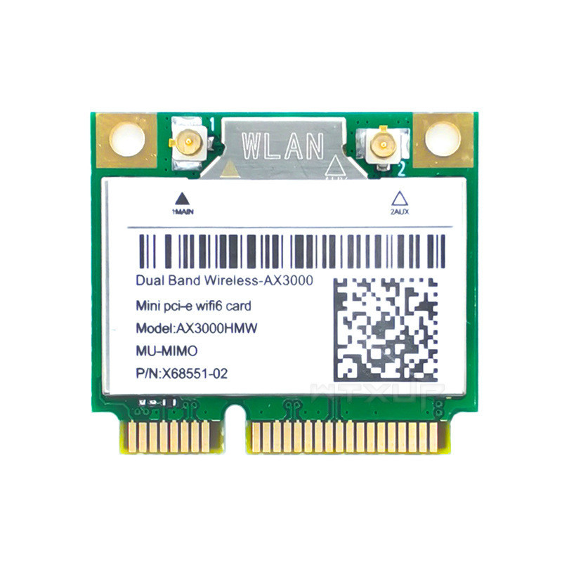 การ์ดWiFi 6 AX200 AX3000HMW Mini PCI-E อะแดปเตอร์ไร้สาย 2.4G/5G Bluetooth 5.1 802.11AX สําหรับ Win10