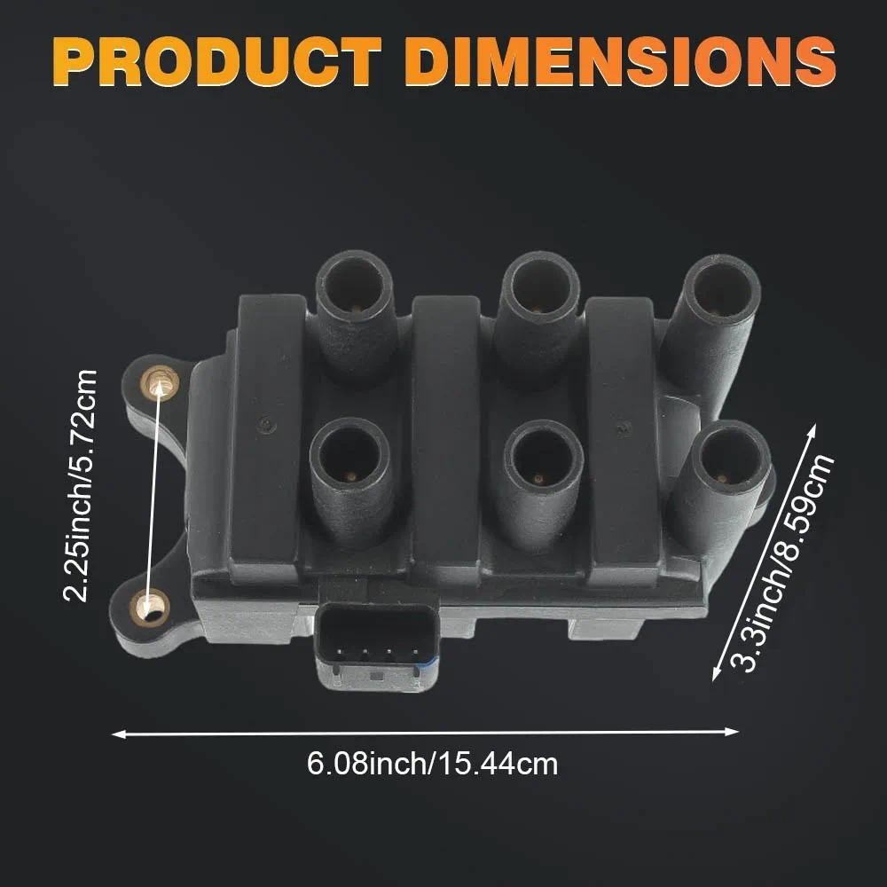 สําหรับ Ford E-150 และ E-150 Club Wagon V6 4.2L 2003 Econoline V6 4.2L 2003 คอยล์จุดระเบิดแพ็ค 1F2Z1